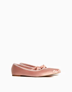 BERSHKA Ballerines satinées élastiques Noir Discount