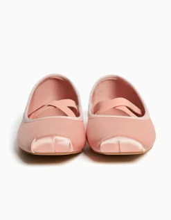 BERSHKA Ballerines satinées élastiques Noir Discount