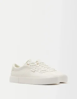 BERSHKA Baskets basiques homme Blanc Fashion