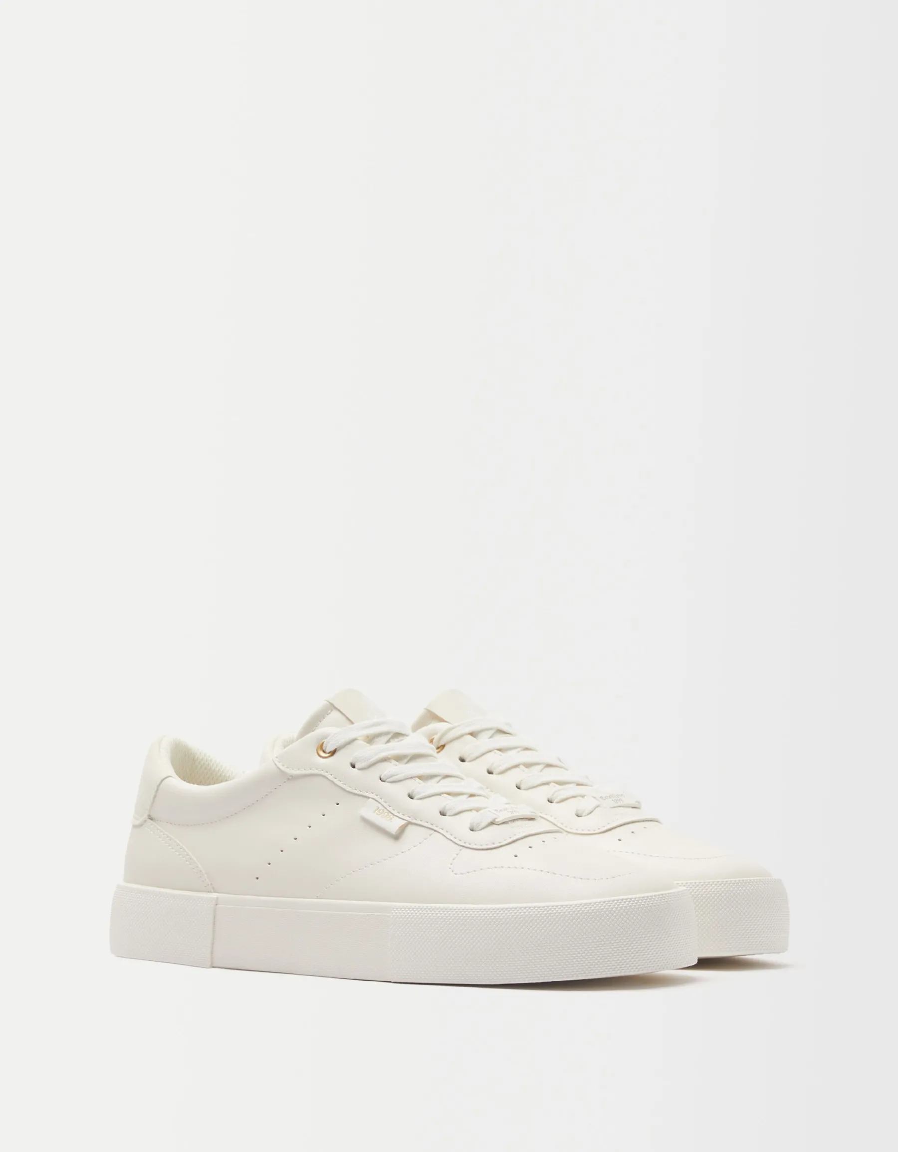 BERSHKA Baskets basiques homme Blanc Fashion