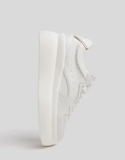 BERSHKA Baskets compensées décoration. Blanc Best Sale