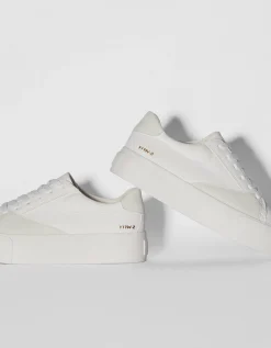 BERSHKA Baskets matelassées Blanc Hot
