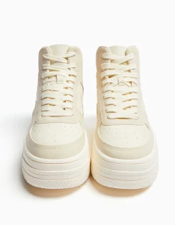 BERSHKA Baskets montantes bimatière Multicouleur Store