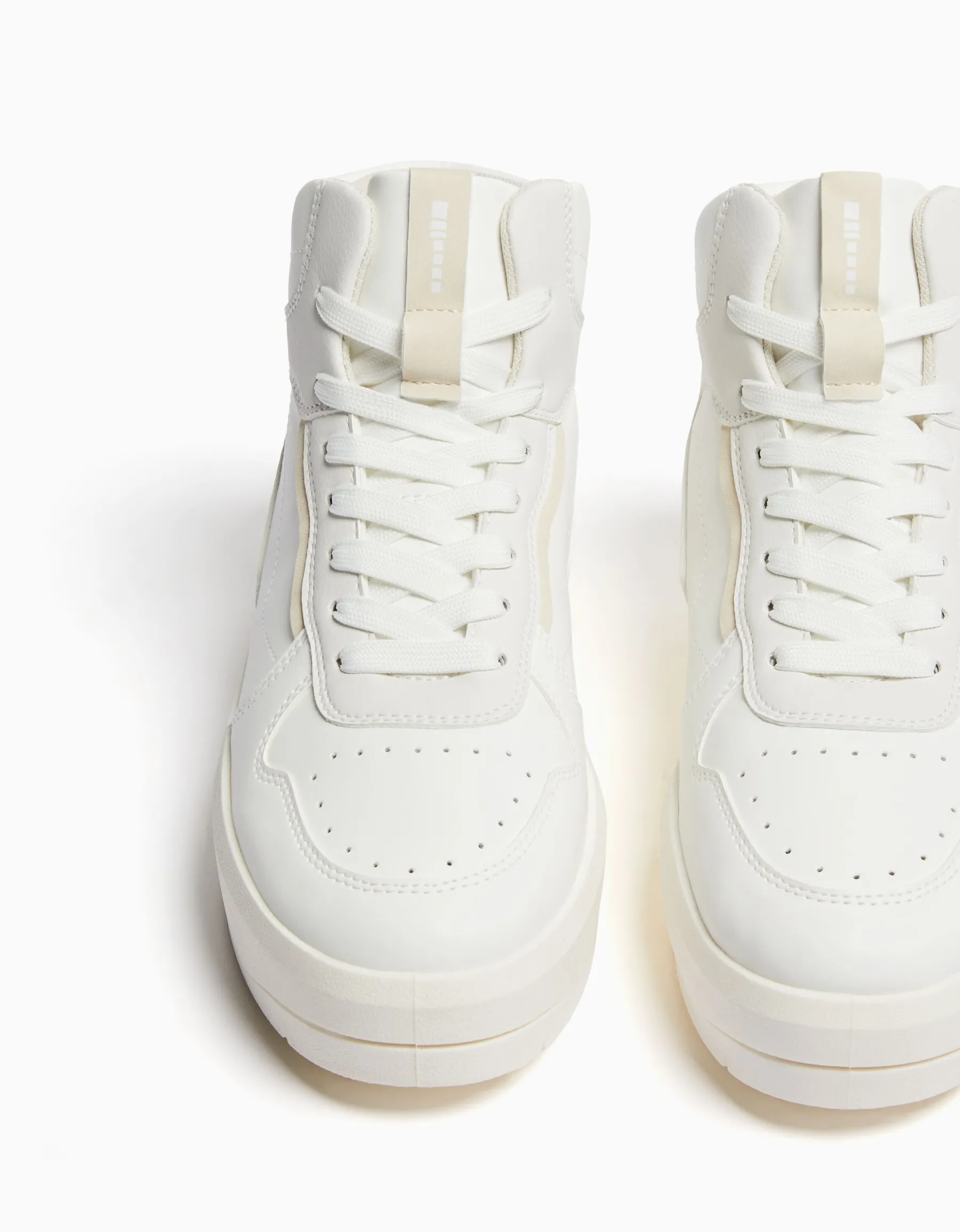 BERSHKA Baskets montantes bimatière Blanc Shop