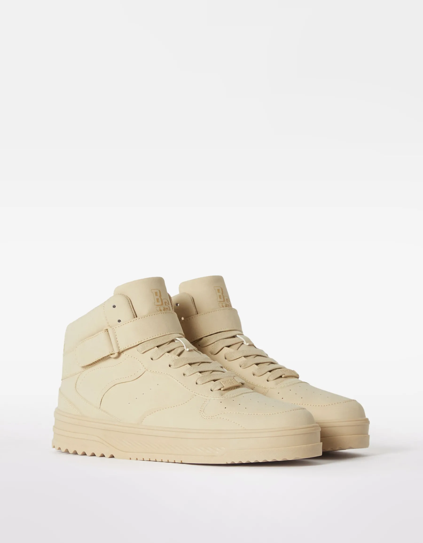 BERSHKA Baskets montantes homme Sable Best