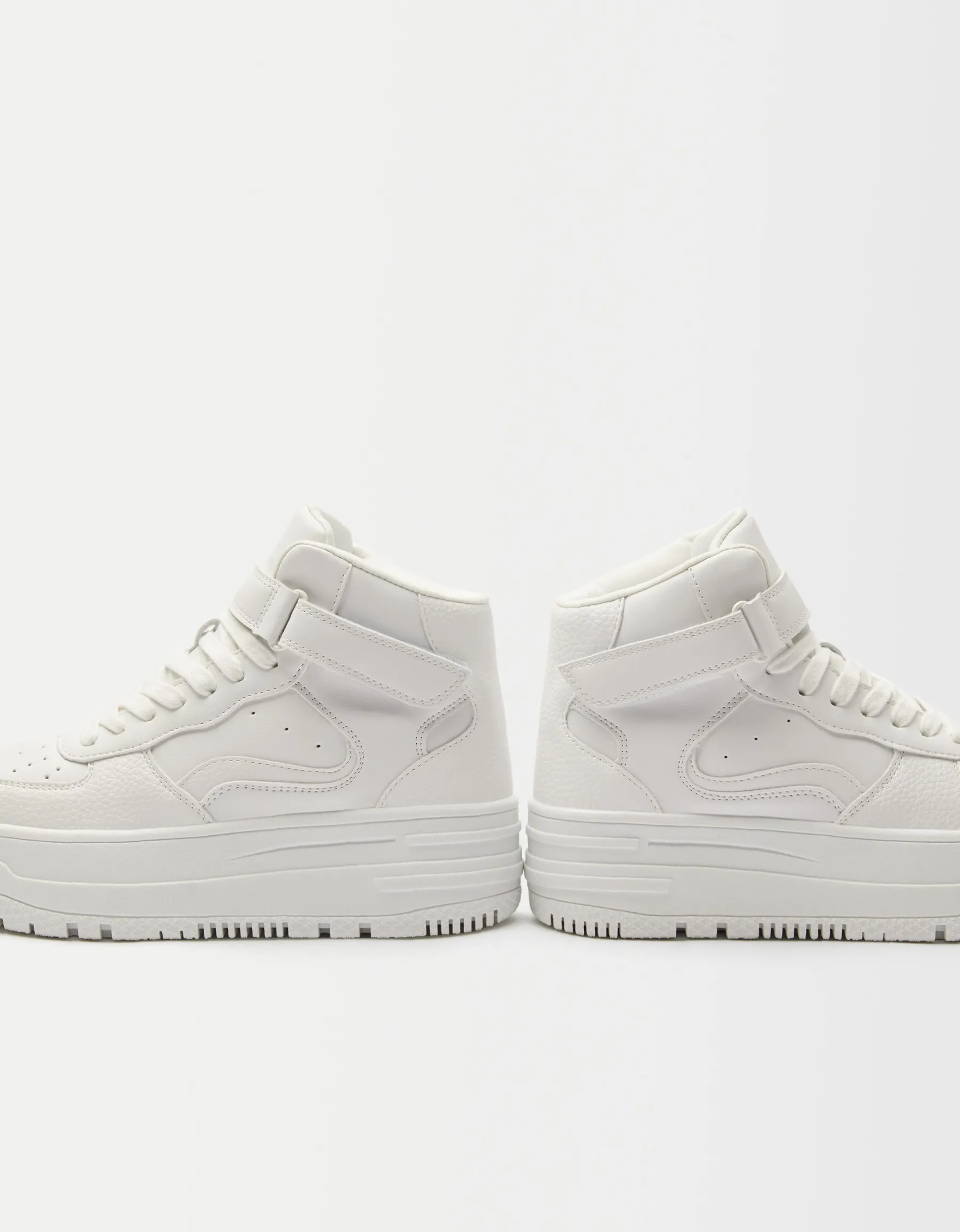 BERSHKA Baskets montantes lanière Blanc Cheap