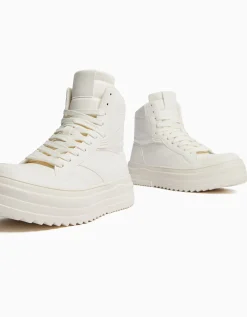 BERSHKA Baskets montantes volume homme Blanc Sale
