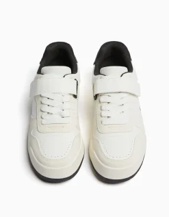 BERSHKA Baskets perforées détail bride Blanc Best Sale