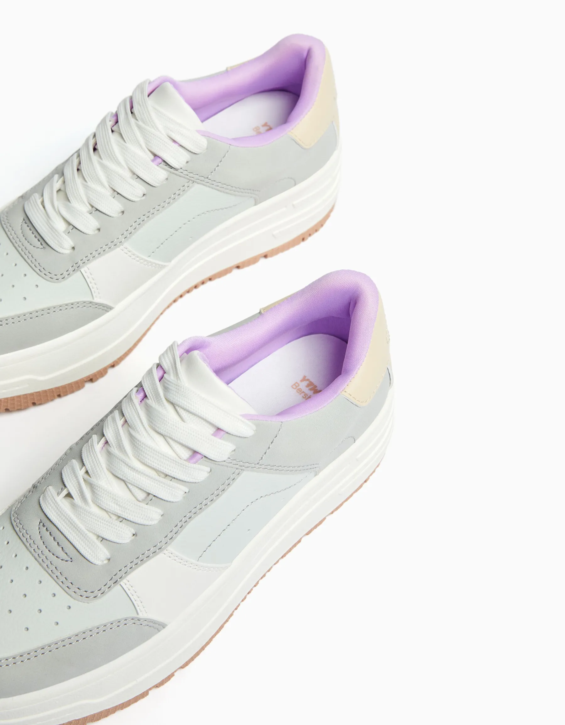 BERSHKA Baskets plateforme bimatière Multicouleur Best