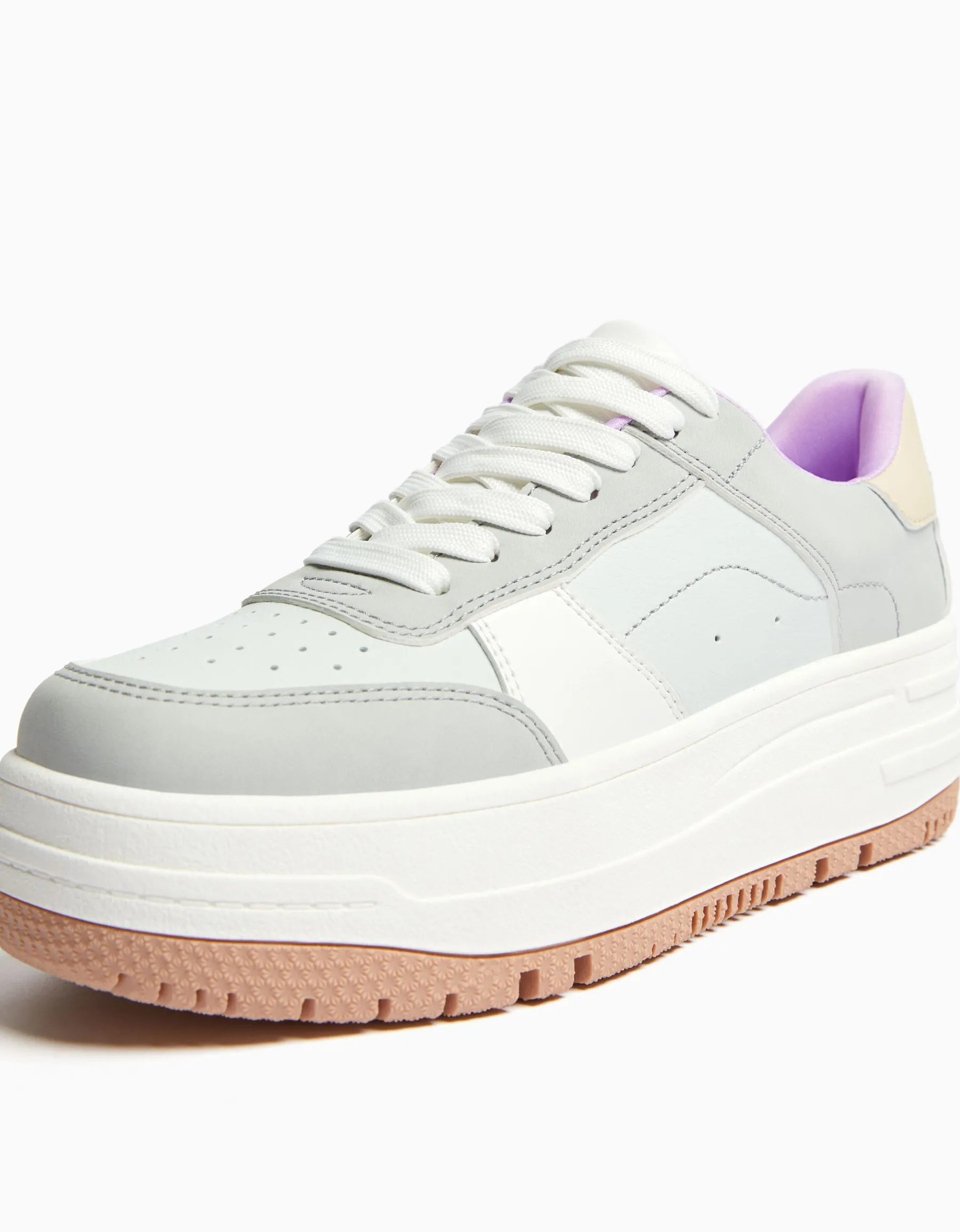 BERSHKA Baskets plateforme bimatière Multicouleur Best