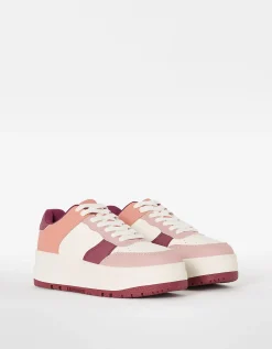 BERSHKA Baskets plateforme bimatière Multicouleur Shop
