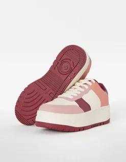 BERSHKA Baskets plateforme bimatière Multicouleur Shop
