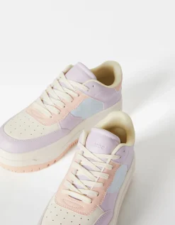 BERSHKA Baskets plateforme bimatière Multicouleur Store