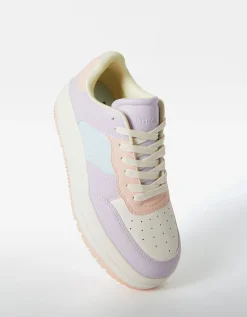 BERSHKA Baskets plateforme bimatière Multicouleur Store