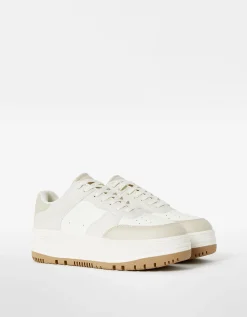 BERSHKA Baskets plateforme bimatière Multicouleur Store