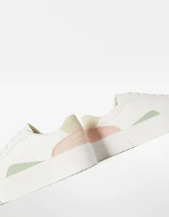 BERSHKA Baskets plateforme bimatière Blanc Hot