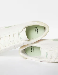 BERSHKA Baskets plateforme bimatière Blanc Hot
