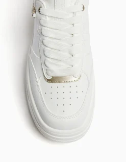 BERSHKA Baskets plateforme chaîne Blanc Online