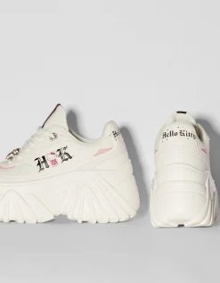 BERSHKA Baskets plateforme Hello Kitty bijou Blanc Cheap