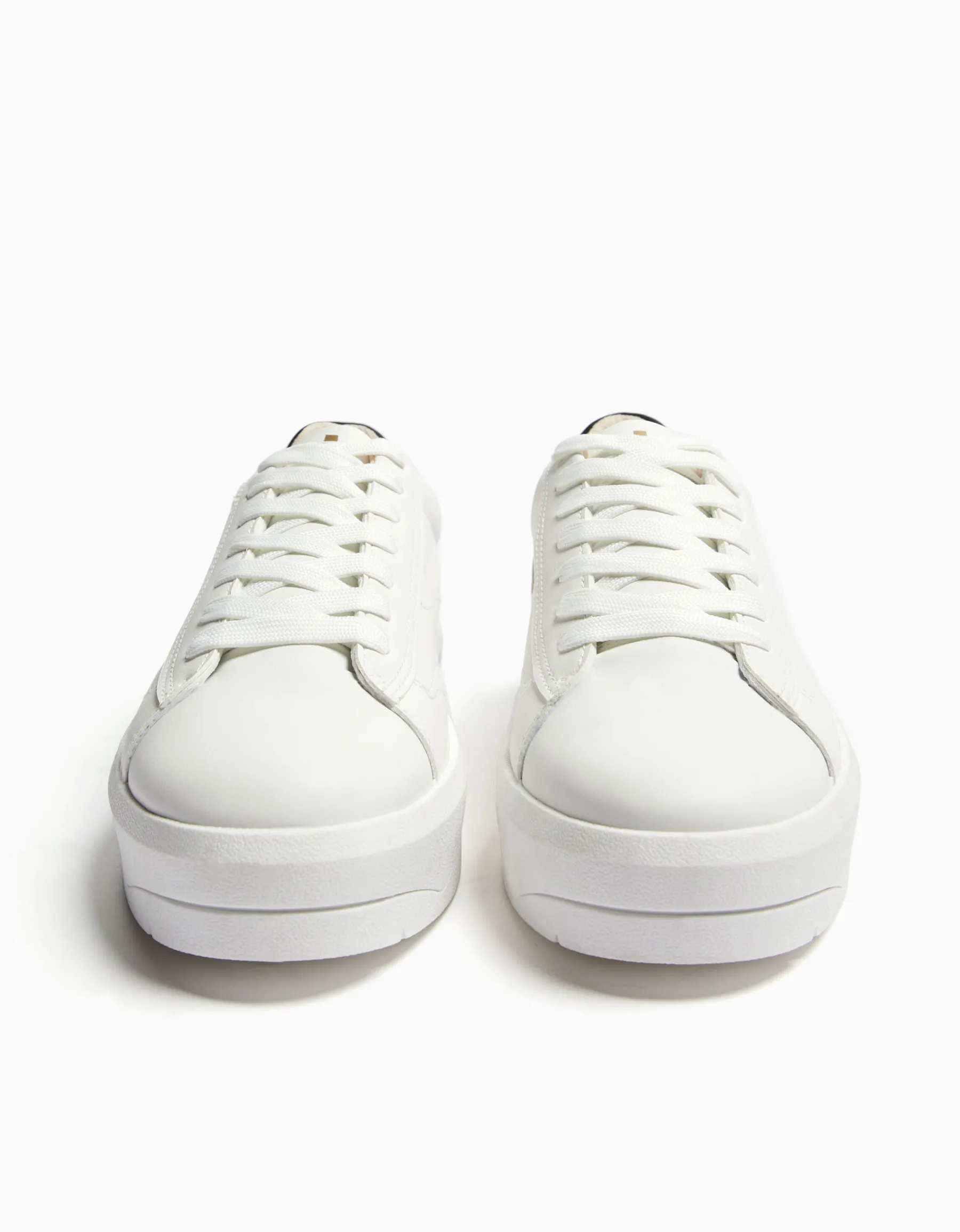 BERSHKA Baskets plateforme talon colorés Blanc New