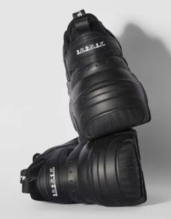 BERSHKA Baskets semelle XL avec mesh Noir Outlet