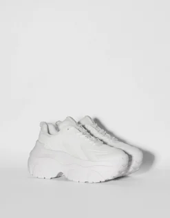 BERSHKA Baskets semelle XL avec mesh Blanc Online