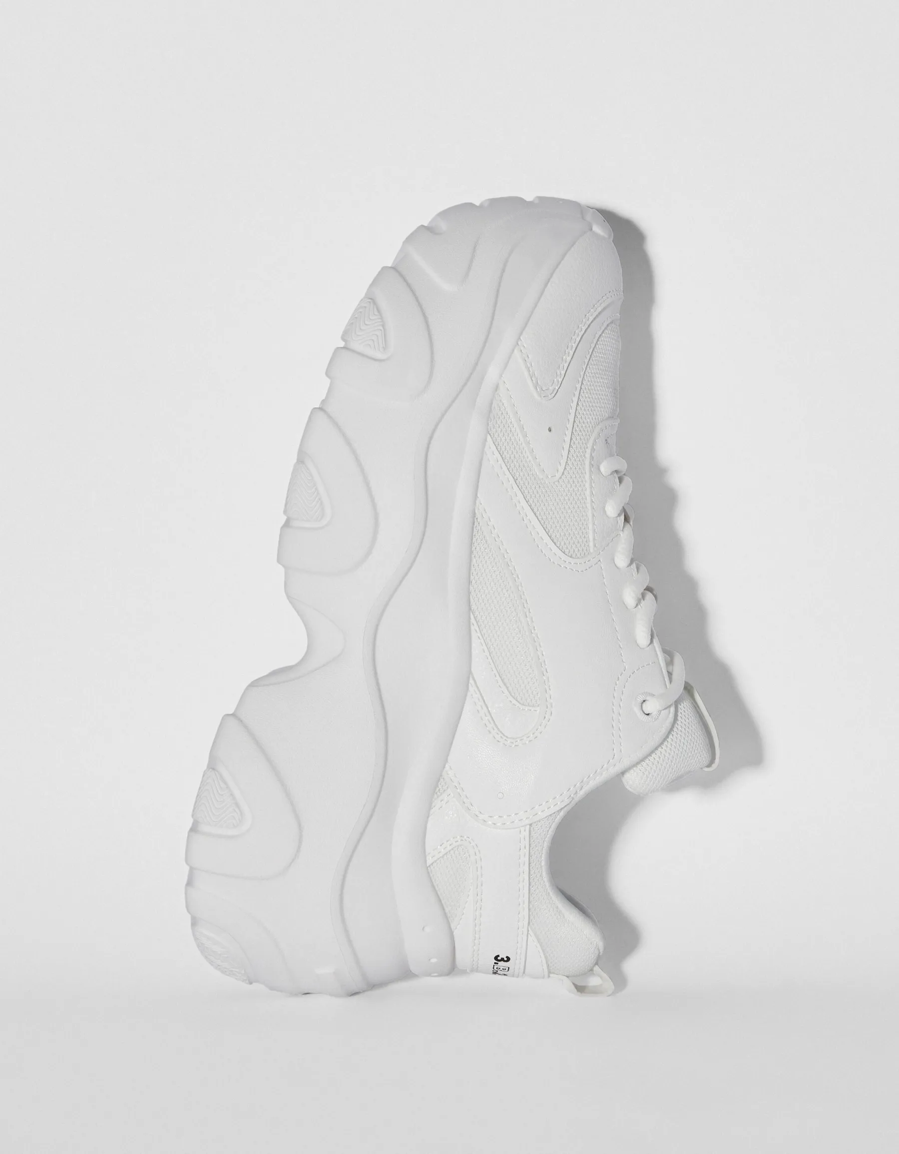 BERSHKA Baskets semelle XL avec mesh Blanc Online