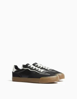 BERSHKA Baskets style rétro Noir Shop