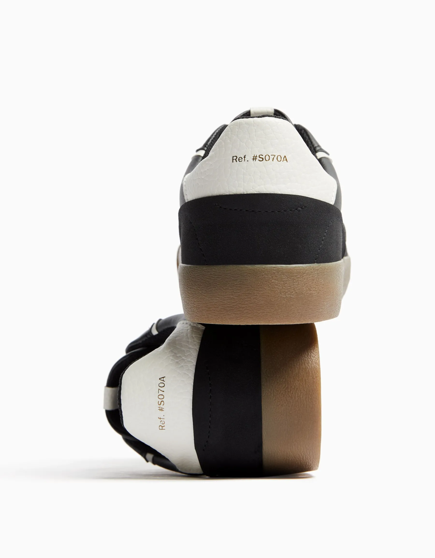 BERSHKA Baskets style rétro Noir Clearance