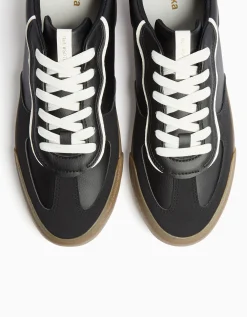 BERSHKA Baskets style rétro Noir Clearance