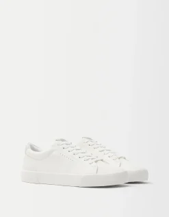 BERSHKA Baskets talon gravé homme Blanc Hot
