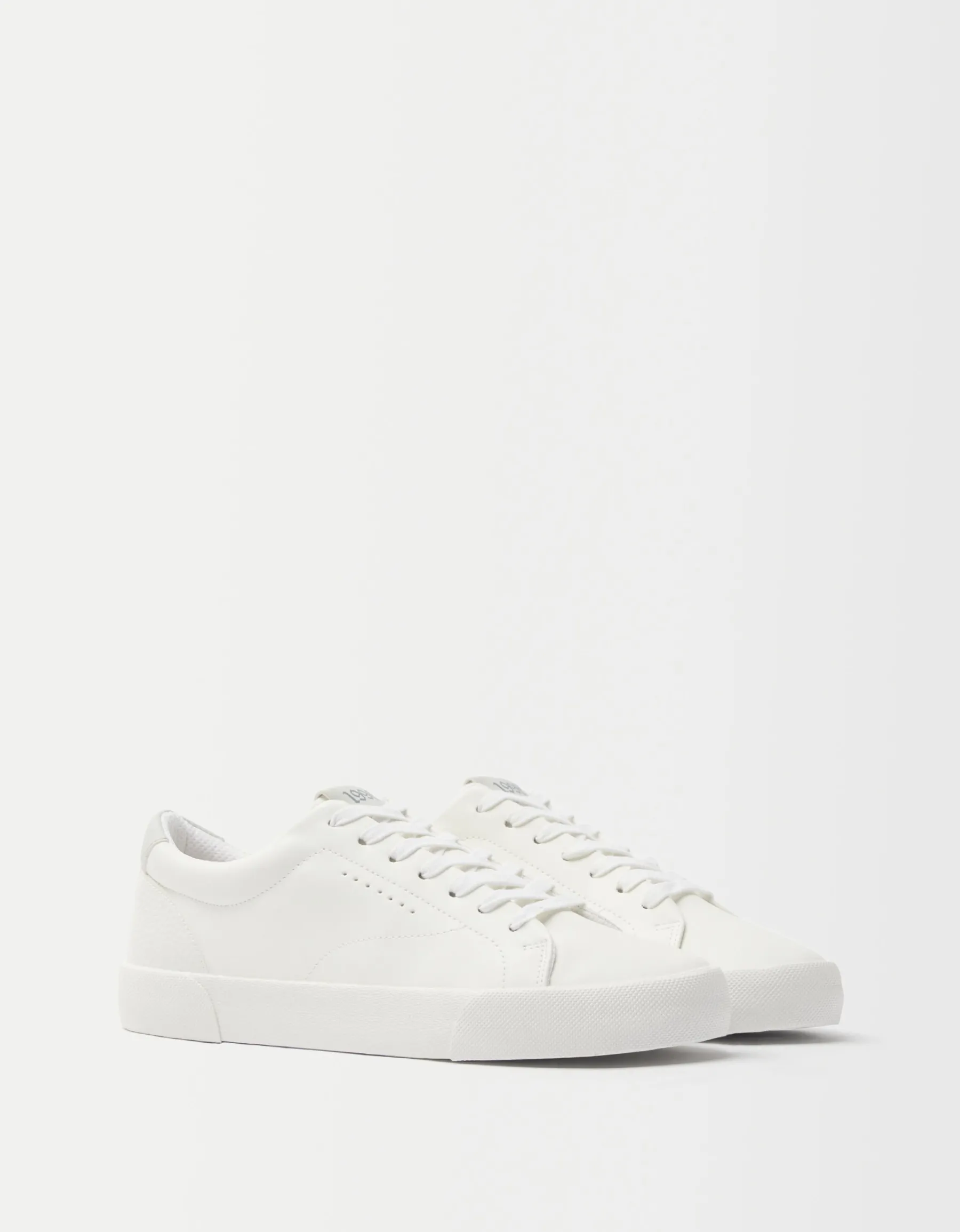 BERSHKA Baskets talon gravé homme Blanc Hot