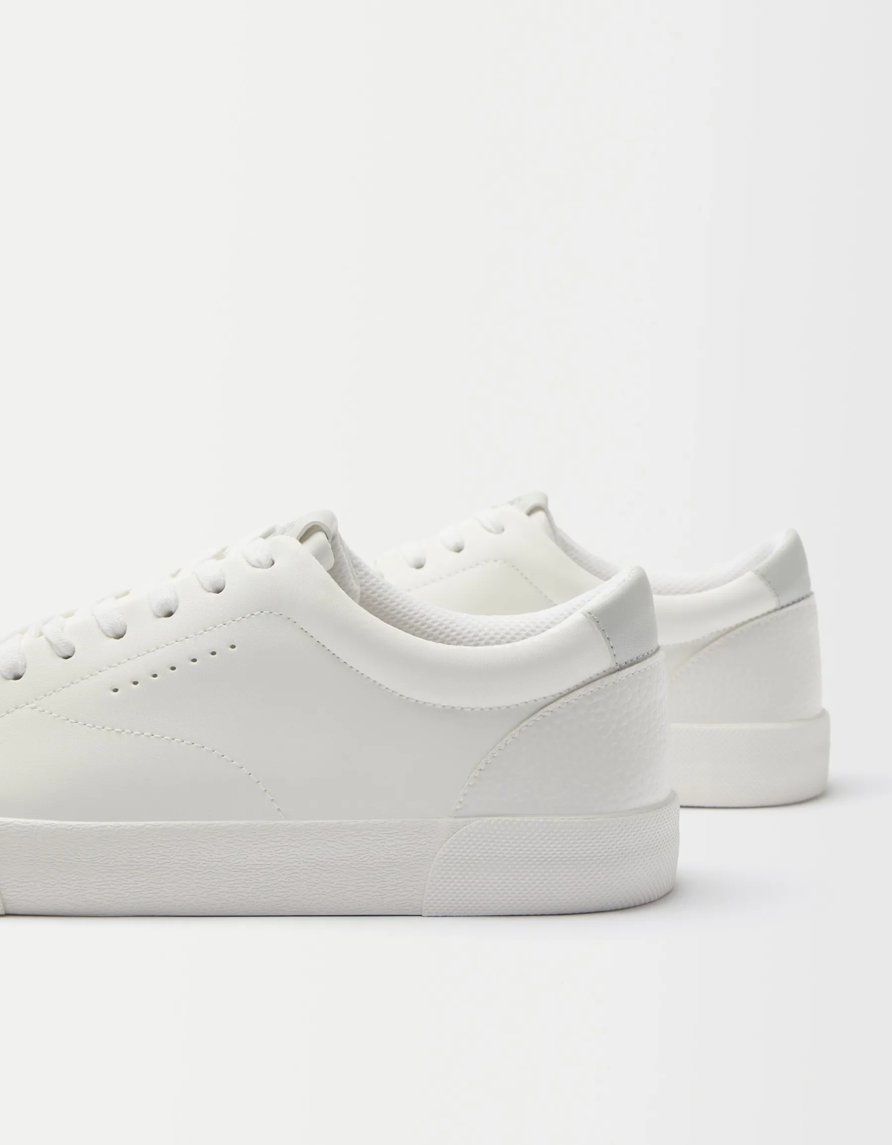 BERSHKA Baskets talon gravé homme Blanc Hot