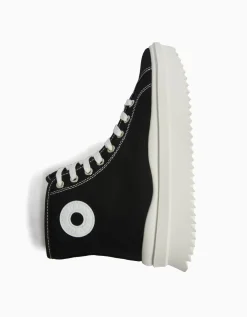 BERSHKA Baskets type bottines plateforme Noir Cheap