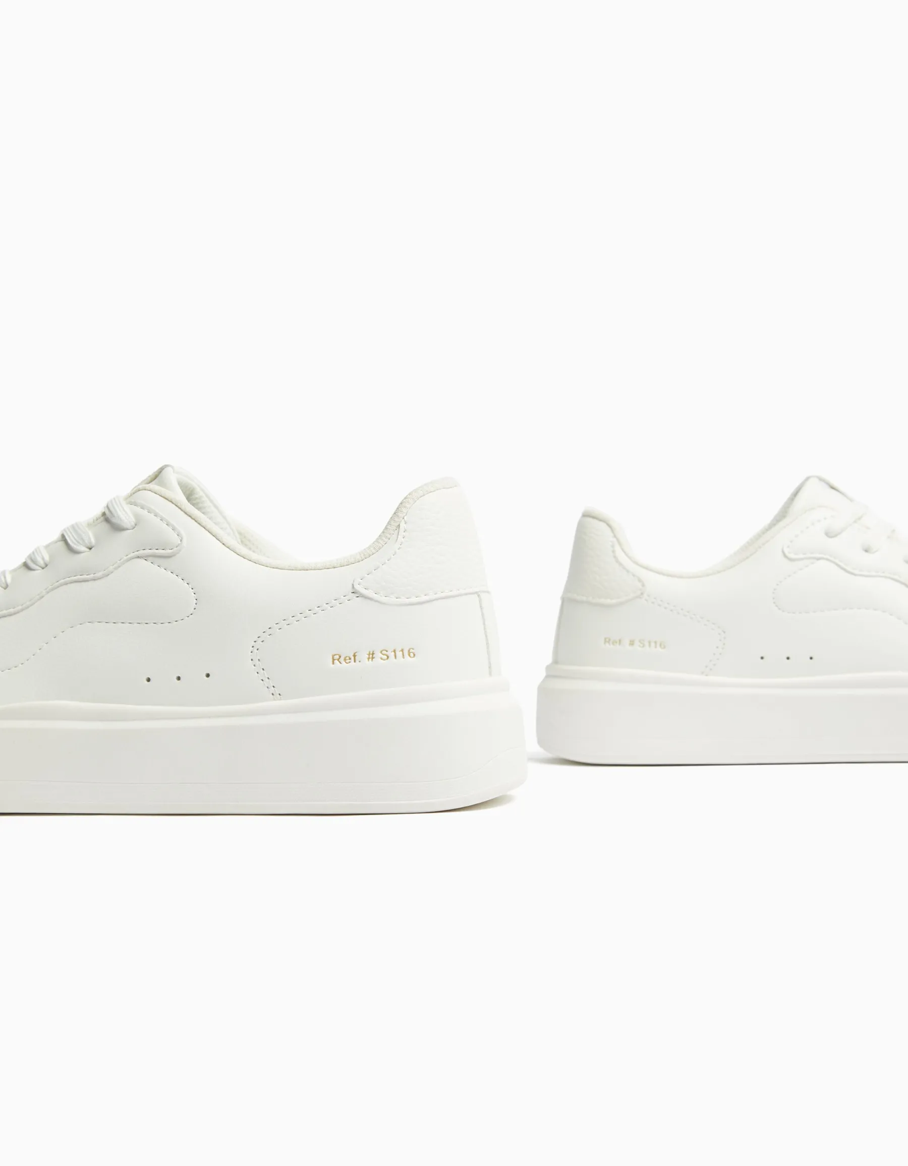 BERSHKA Baskets unies homme. Blanc Outlet