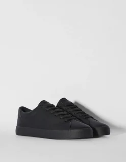 BERSHKA Baskets unies homme. Blanc Fashion