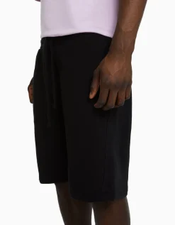 BERSHKA Bermuda basique molleton Blanc Hot