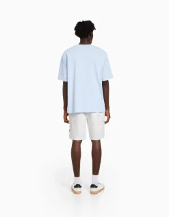 BERSHKA Bermuda jogger cargo Noir Online
