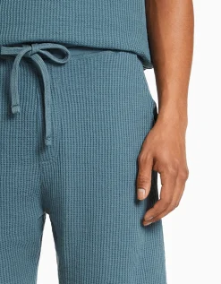 BERSHKA Bermuda molleton gaufré Blanc cassé Clearance