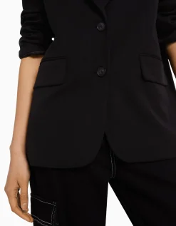 BERSHKA Blazer tailoring loose fit coupe féminine Noir Store