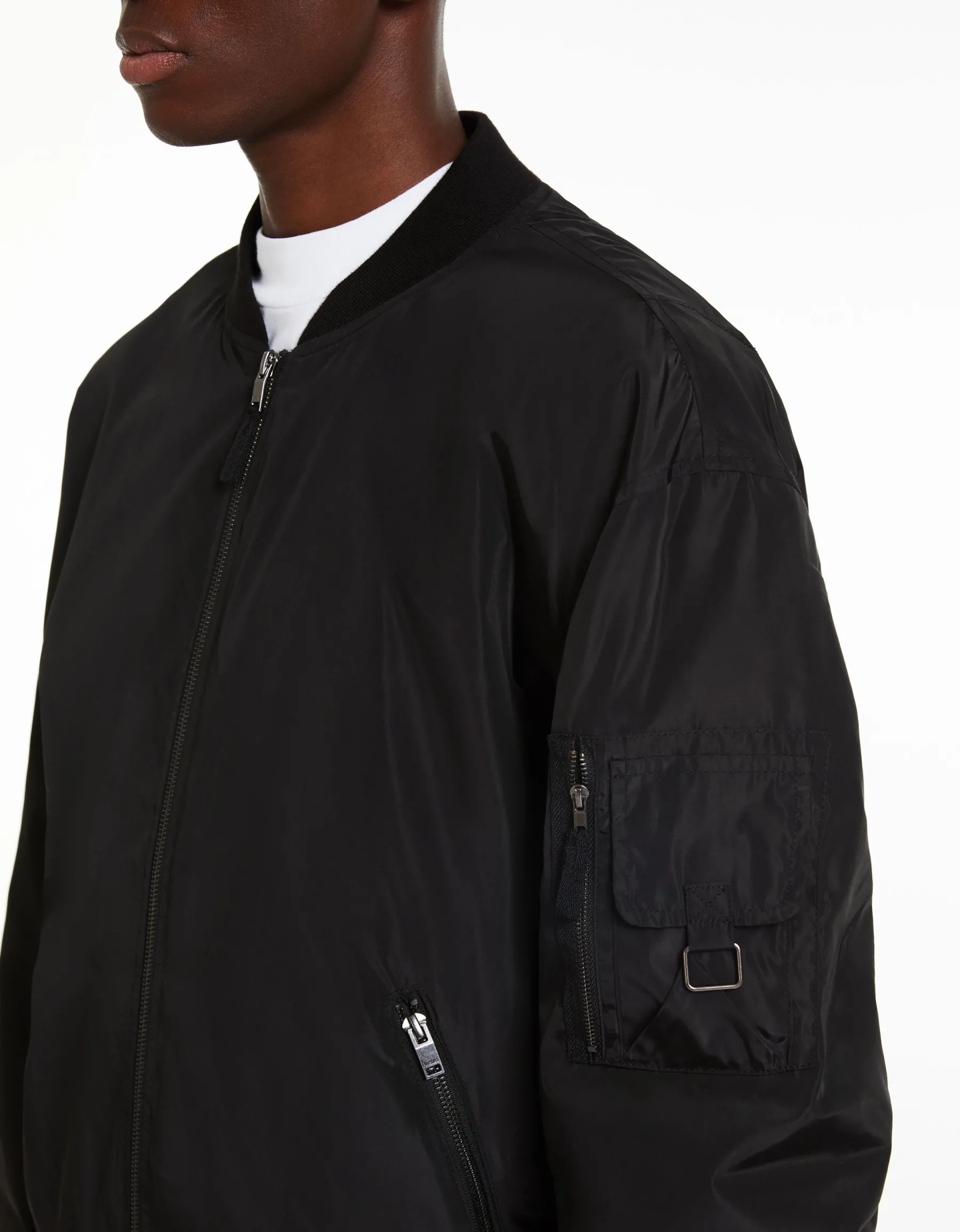 BERSHKA Blouson bomber léger Bleu turquoise Store