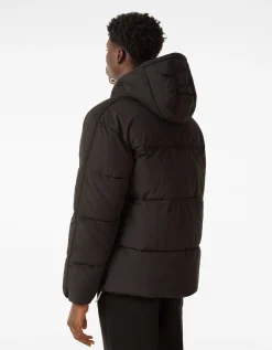 BERSHKA Blouson doudoune capuche Blanc Store