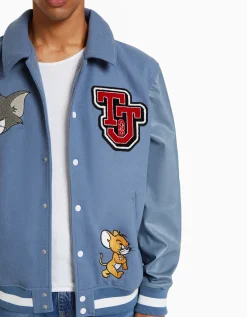 BERSHKA Blouson empiècements Tom & Jerry Bleu Fashion