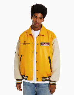 BERSHKA Blouson racing 24h LE MANS Jaune Cheap