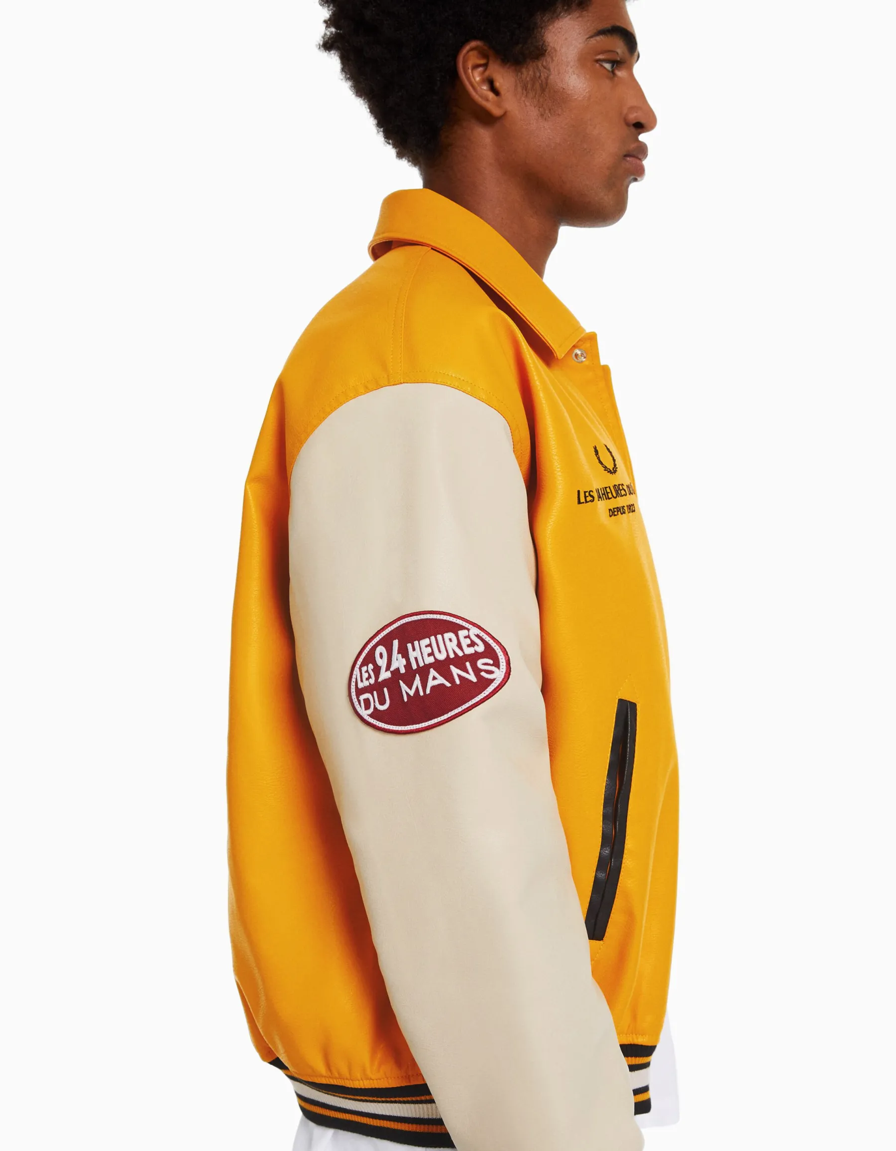 BERSHKA Blouson racing 24h LE MANS Jaune Cheap