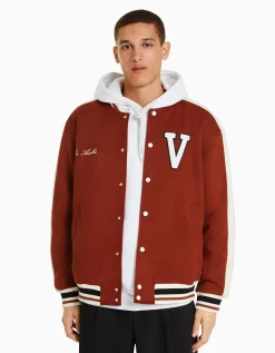 BERSHKA Blouson suédine empiècement Noir Sale
