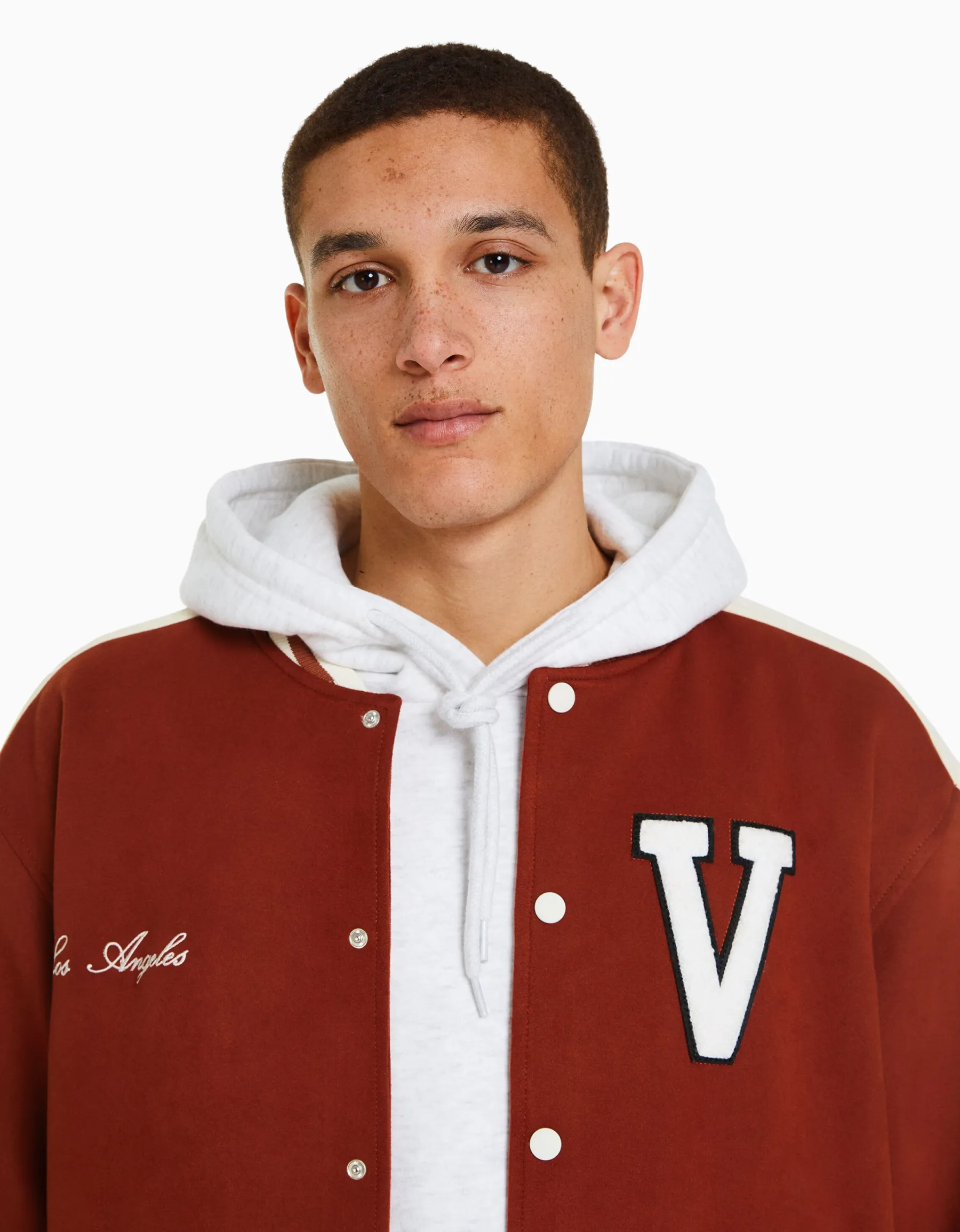 BERSHKA Blouson suédine empiècement Noir Sale