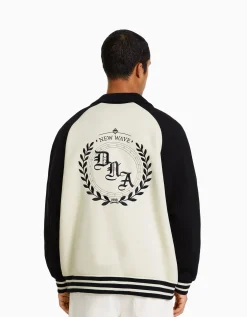 BERSHKA Blouson tissu contraste Camel Fashion