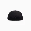 BERSHKA Bonnet court bord-côte Noir Best Sale