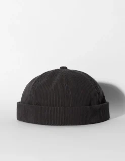 BERSHKA Bonnet court velours côtelé Sable Hot